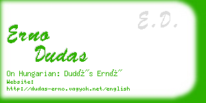 erno dudas business card